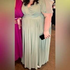 Size 28 Dusty Sage Davids Bridal Bridesmaid Dress